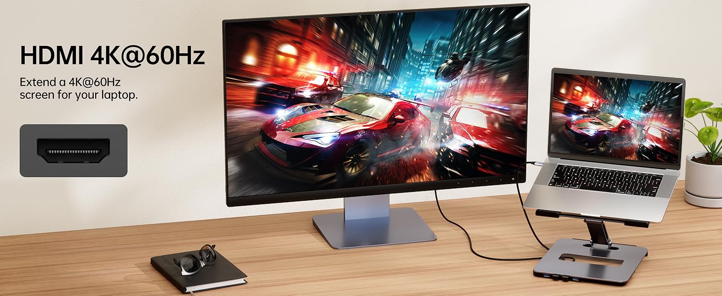 Підставка для ноутбука BENFEI та док-станція USB C, HDMI 4K, 4*USB3.0