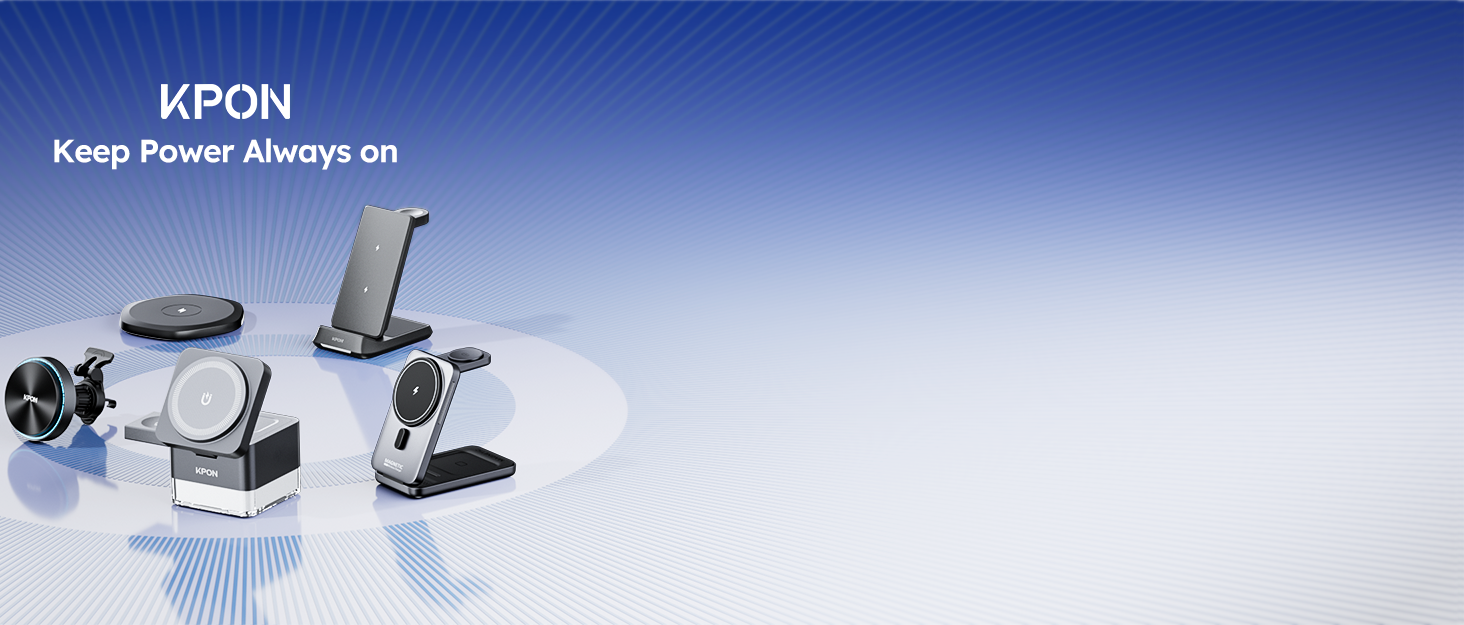 Зарядна станція 3-в-1 KPON для Apple Watch, iPhone та AirPods (Magsafe, сірий)