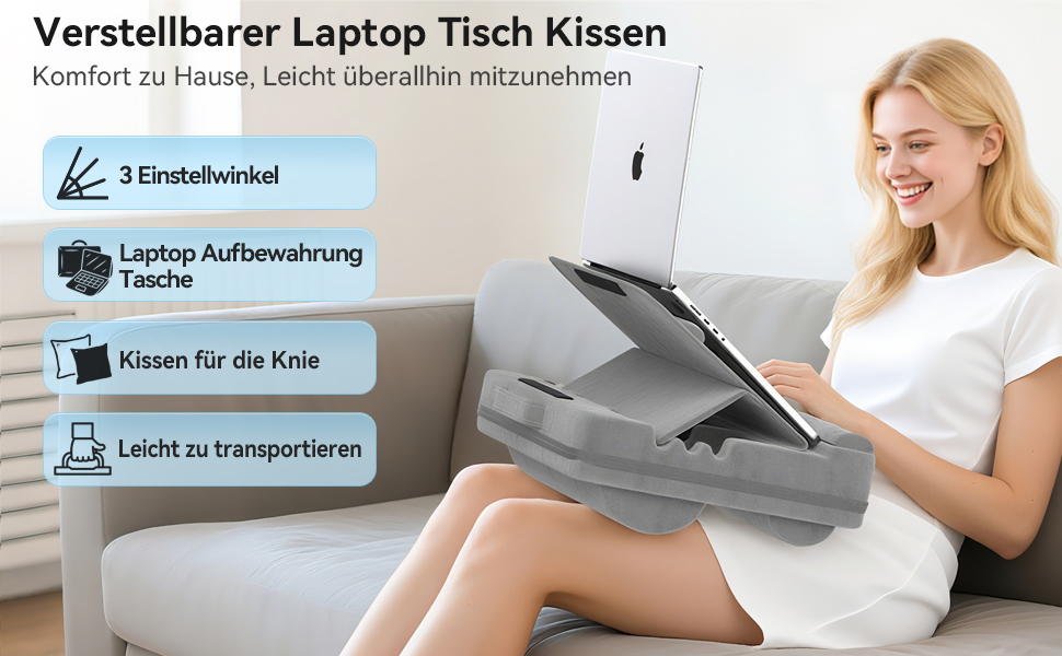 Підставка для ноутбука з регулюванням кута нахилу, подушка для рук, чорна (до 16 дюймів)