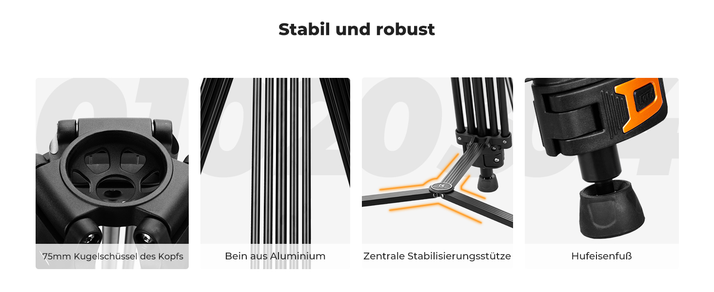 Штатив для камери K&F CONCEPT VA3+BV20: відео штатив з поворотним кріпленням, 184 см, для DSLR, відеокамер