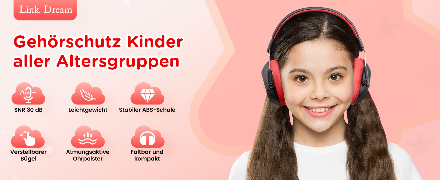 Дитячий навушник шумозаглушення Link Dream, SNR 30dB, для дітей 3-16 років, блакитний/чорний