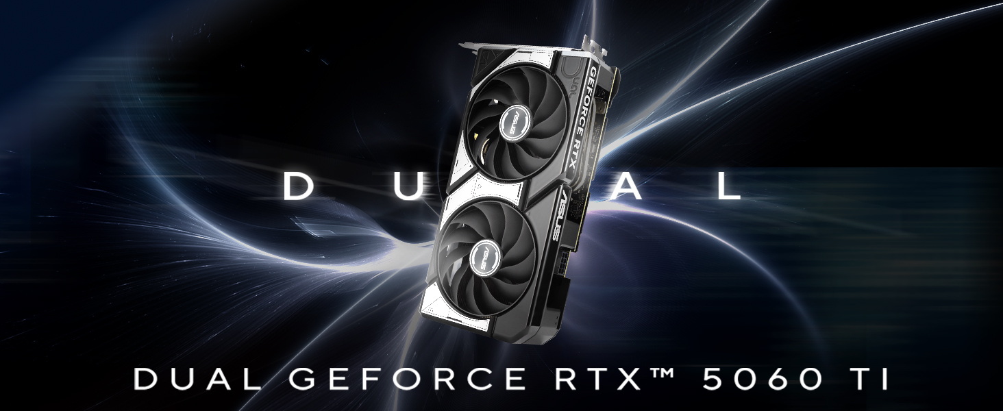 Ігрова відеокарта ASUS Dual GeForce RTX 5060 Ti OC Edition 16GB GDDR7, чорна