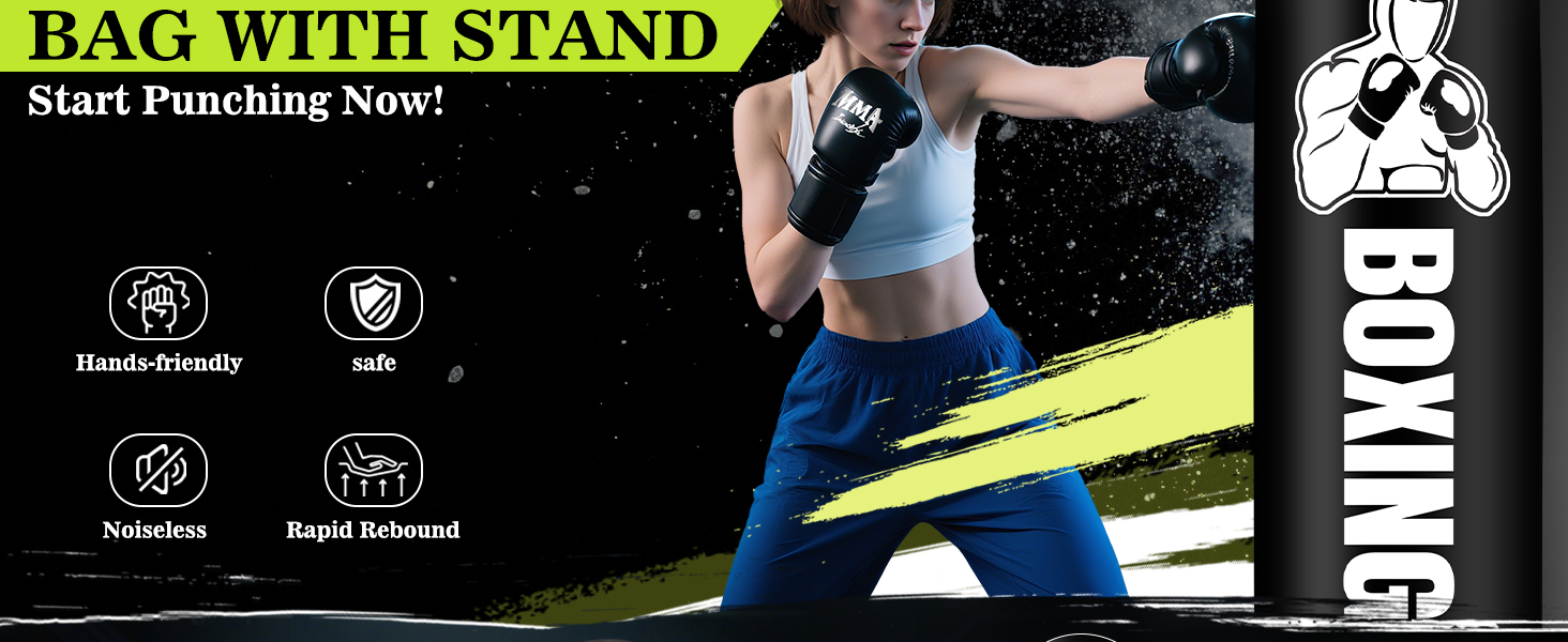 Надувний боксерський мішок для дорослих, стоячий боксерський мішок, самостійний мішок для кікбоксингу, обладнання для тренувань MMA, Муай Тай, фітнесу (стиль Power Punch A)