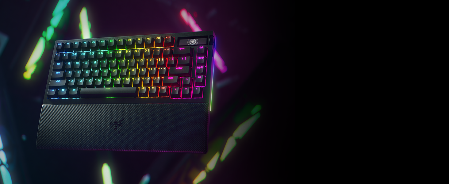 Механічна ігрова клавіатура Razer BlackWidow V4 Pro 75% з Green Switch, RGB Chroma, 6 макро-клавіші, Doubleshot ABS, QWERTY US-розкладка, чорна