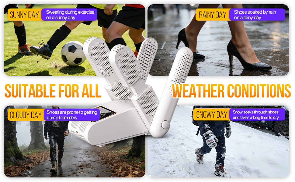 Електрична сушарка для взуття RoserRose 360° з гарячим повітрям та підтримкою температури 48°C для черевиків, лижних чобіт та кросівок