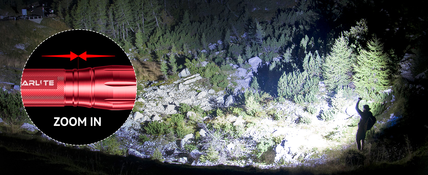 LED ліхтарик Gearlite 2 шт. 2000 люмен, 5 режимів, водонепроникний IP65, для кемпінгу, туризму, дітей, надзвичайних ситуацій (червоний)