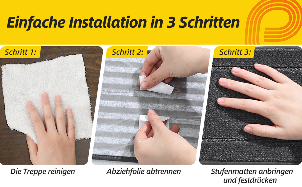 Килимок для сходів JSEI, 15 шт., 20.3 x 76.2 см, антиковзкий, для дітей та домашніх тварин, 100% поліестер, TPE-підкладка, темно-сірий