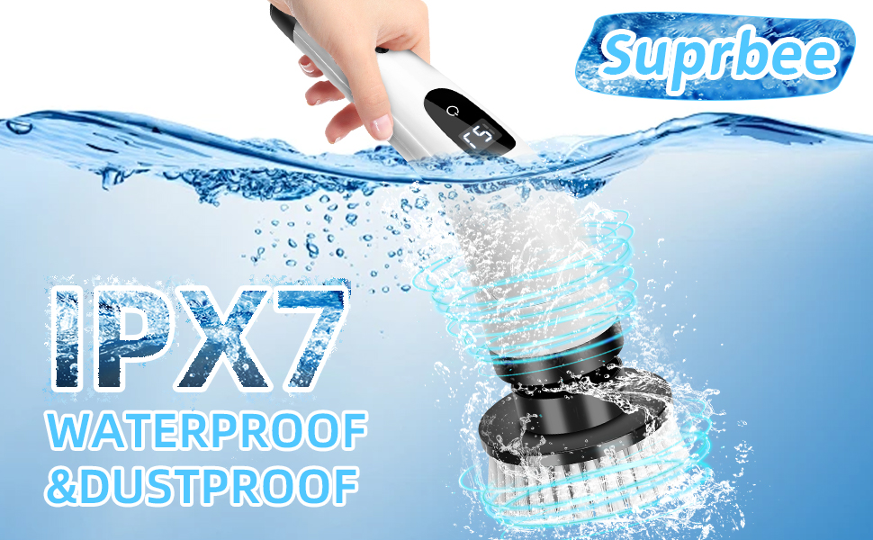 Електрична щітка для чищення Spin Scrubber бездротова з 8 змінними насадками, регульована ручка, для ванної, авто, кухні, плитки, підлоги