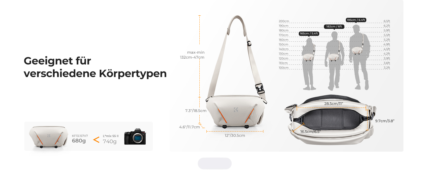 Сумка для фототехніки та аксесуарів K&F Concept з напіввідкритим переднім відділенням, біла