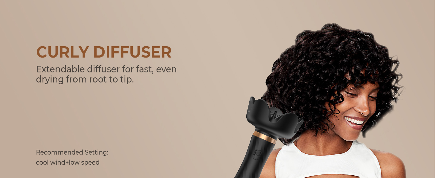 Набір для укладки волосся Airstyler 6 в 1: фен-щітка, плойка, дифузор, для створення об'єму, локонів та випрямлення