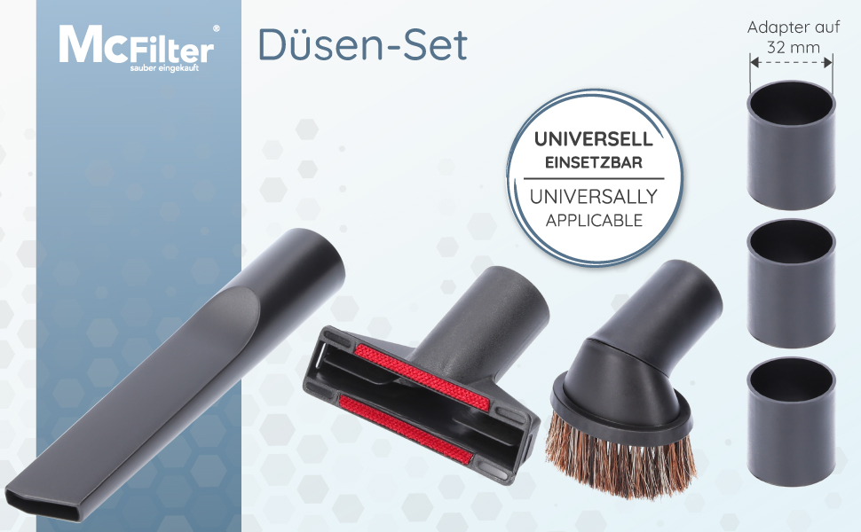 Набір щіток для пилососа Miele Blizzard CX1 PowerLine (6 шт.), сумісний з діаметром 32/35 мм, з насадкою для меблів, для оббивки, для щілин, адаптер