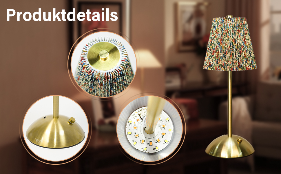 Світлодіодний настільний світильник бездротовий з димером, 3 режими кольору, акумуляторна лампа на стіл Kunterbunt B (2 шт.) для спальні, ресторану, читання