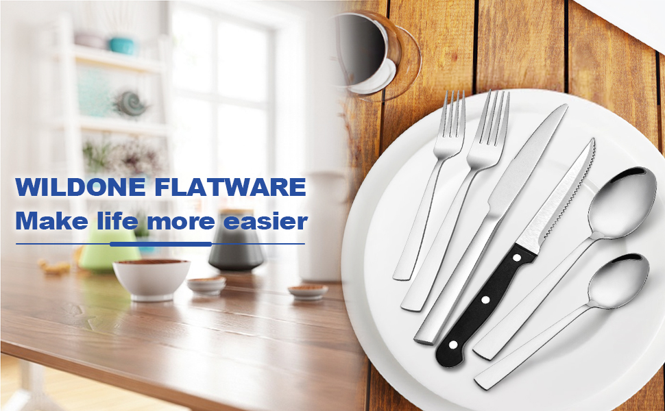 Набір столових приборів Wildone Premium 36 предметів (для 6 осіб), нержавіюча сталь, високоглянцеве покриття