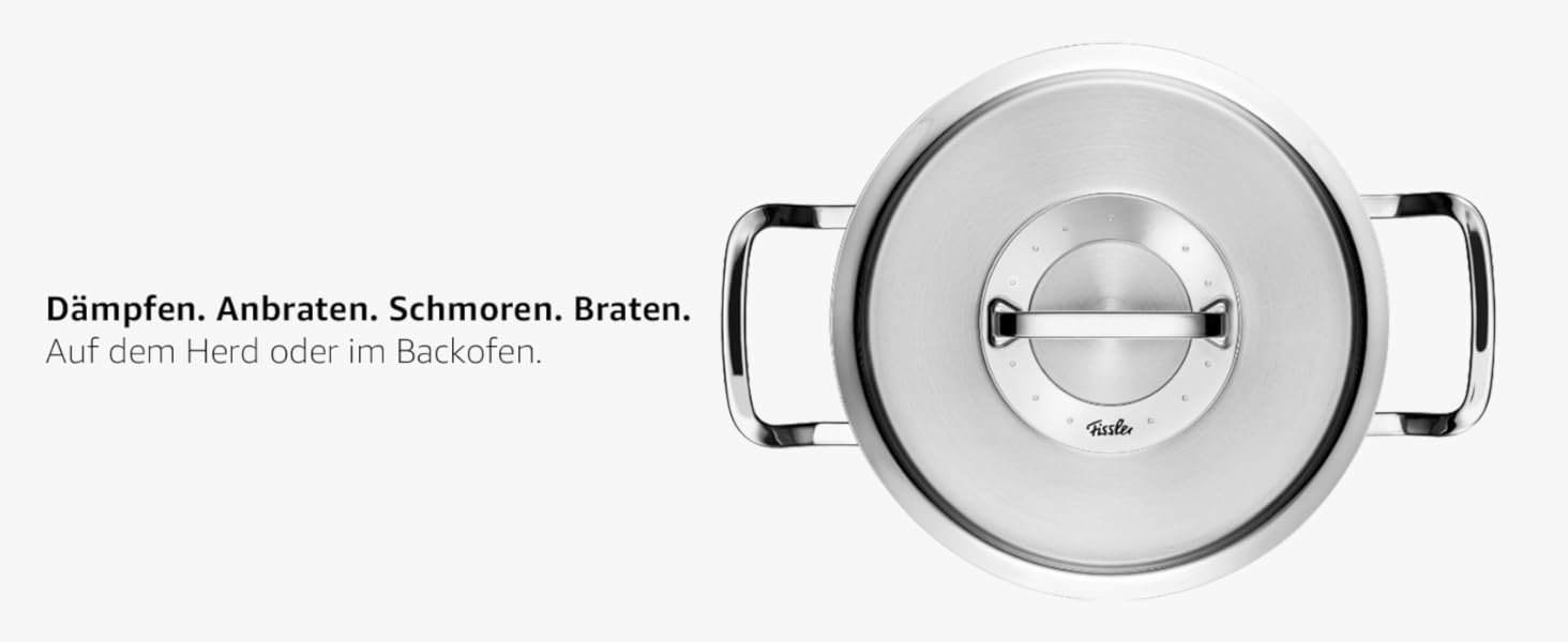 Каструля Fissler Original-Profi Collection з нержавіючої сталі, 1,4 л, 16 см, з металевою кришкою та внутрішньою шкалою для молока, підходить для індукції
