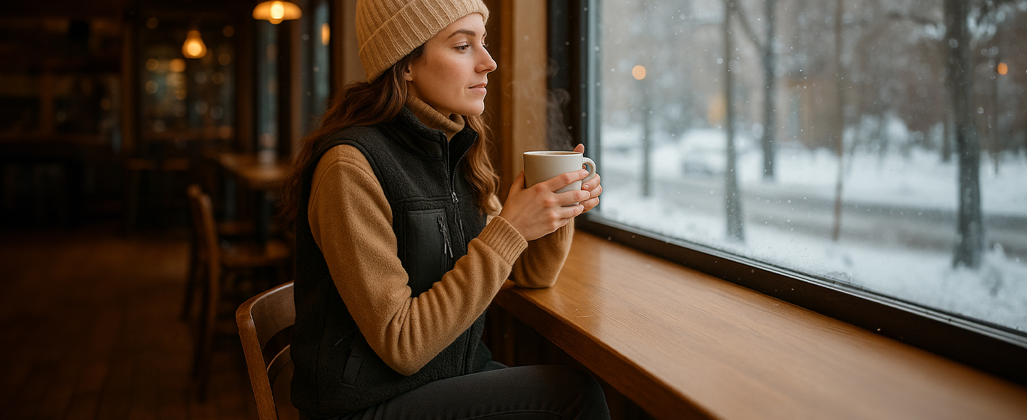 Обогрівальний жилет LABEWVI для жінок та чоловіків з акумулятором 10000mAh, USB, чорний