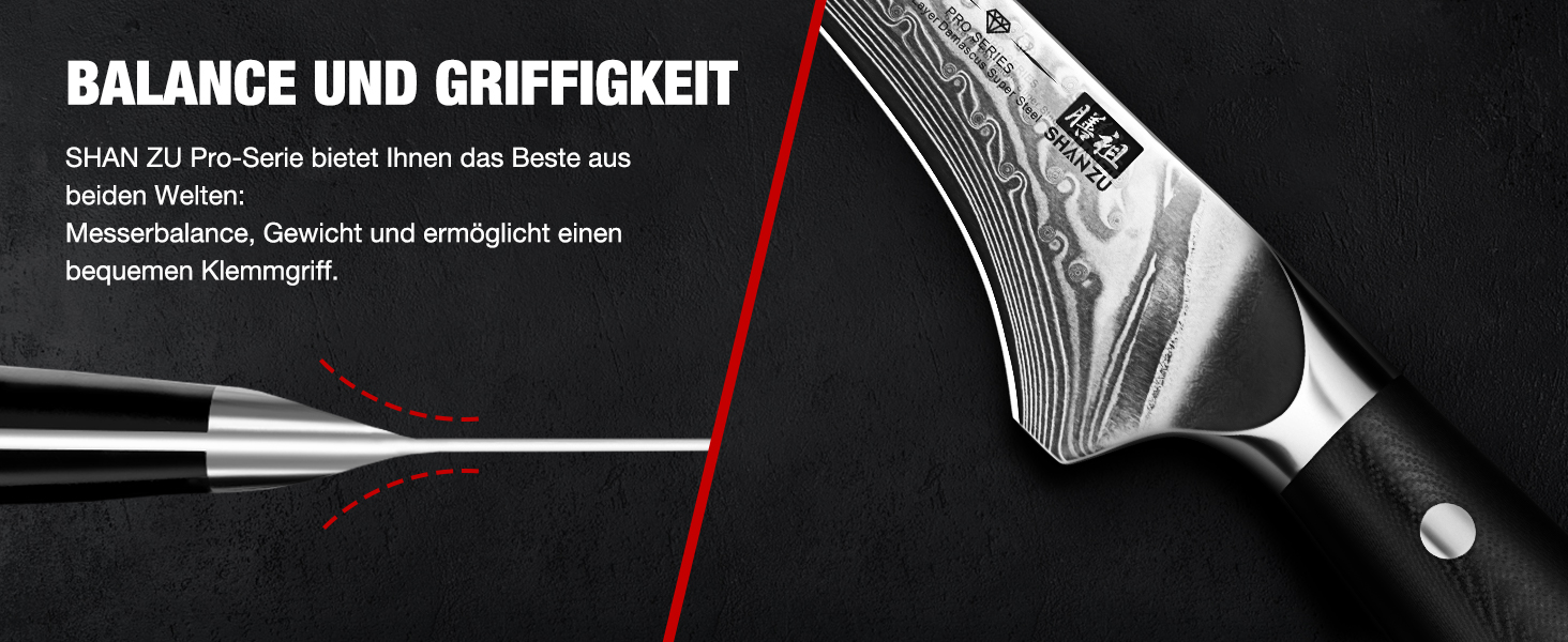 Ніж кухарський SHAN ZU 67 шарів Дамаск, PRO Series з ручкою G10, ніж для філетування