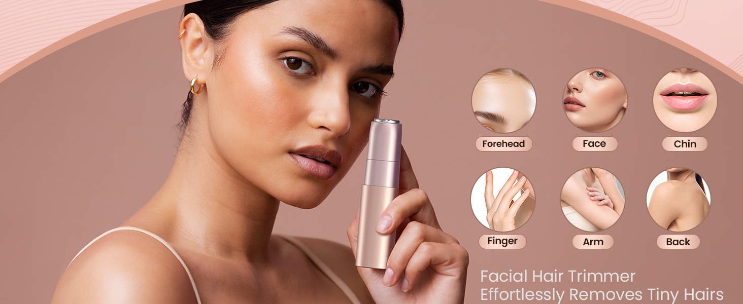 Електричний жіночий тример для обличчя iFanzeTech: для швидкої та ніжної стрижки верхньої губи, підборіддя та щік. Змінна головка в комплекті.