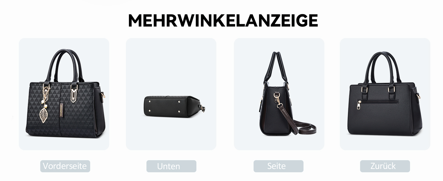 Стильна жіноча сумка-шопер Elegante з ручками та захистом від крадіжки, синя, PU шкіра, середнього розміру - для подорожей, роботи, вечірок