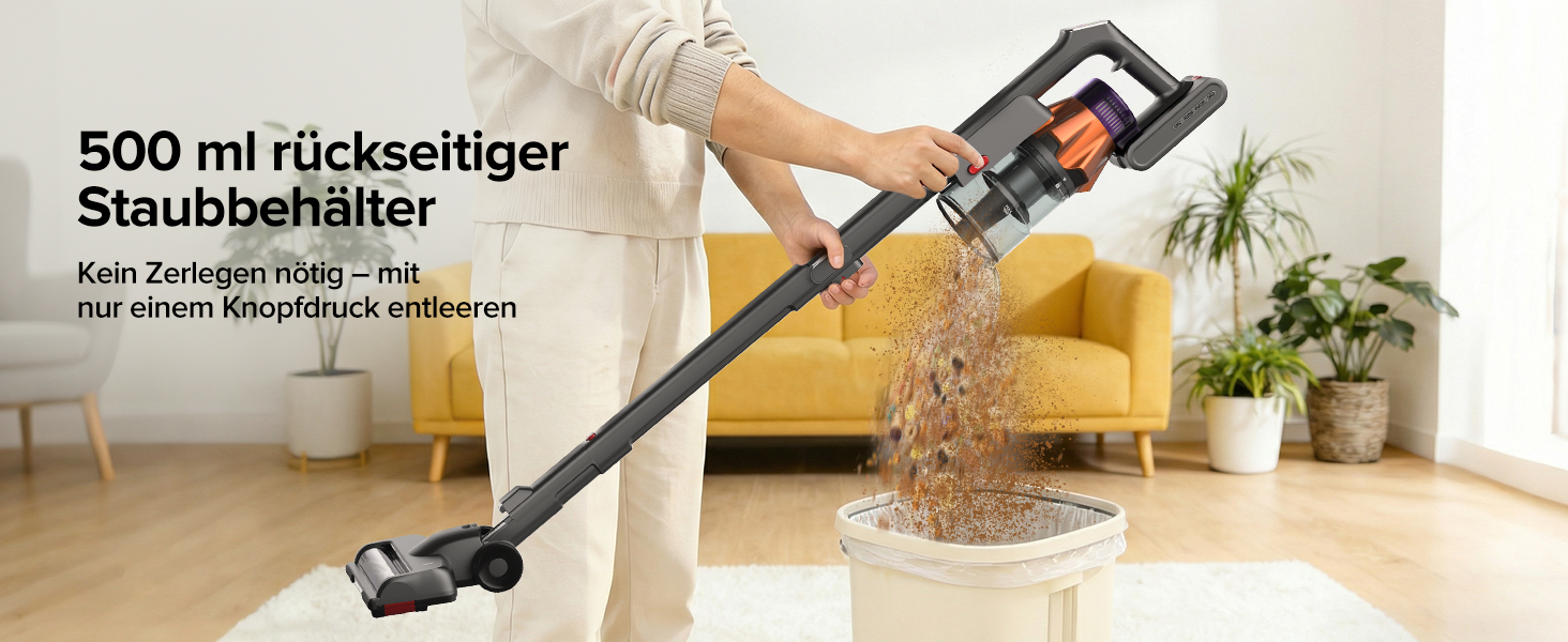 Бездротовий акумуляторний пилосос Lubluelu 600W, 55kPa, 7-ступенева фільтрація, для тварин, твердих поверхонь та килимів, сіро-фіолетовий