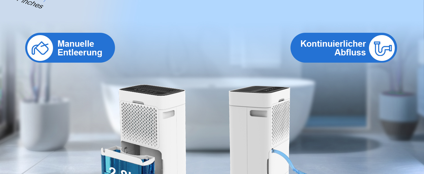 Вологопоглинач повітря 25л з таймером 24г, автоматичним розморожуванням та безперервним відведенням води