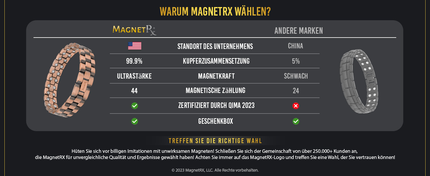 Браслет на руку MagnetRX® з чистої міді для чоловіків - Магнітний браслет для чоловіків, ідеальний при артриті та синдромі карпального тунелю - З інструментом для регулювання розміру (Президентський стиль)