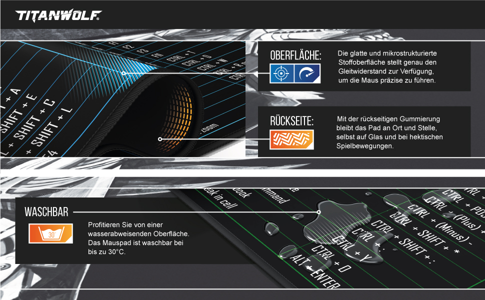 Ігровий килимок для миші CSL XXL Mousepad Gaming 900x400 мм, Alchemy — великий килимок на стіл для геймерів, сумісний з Roccat, Razer, Logitech