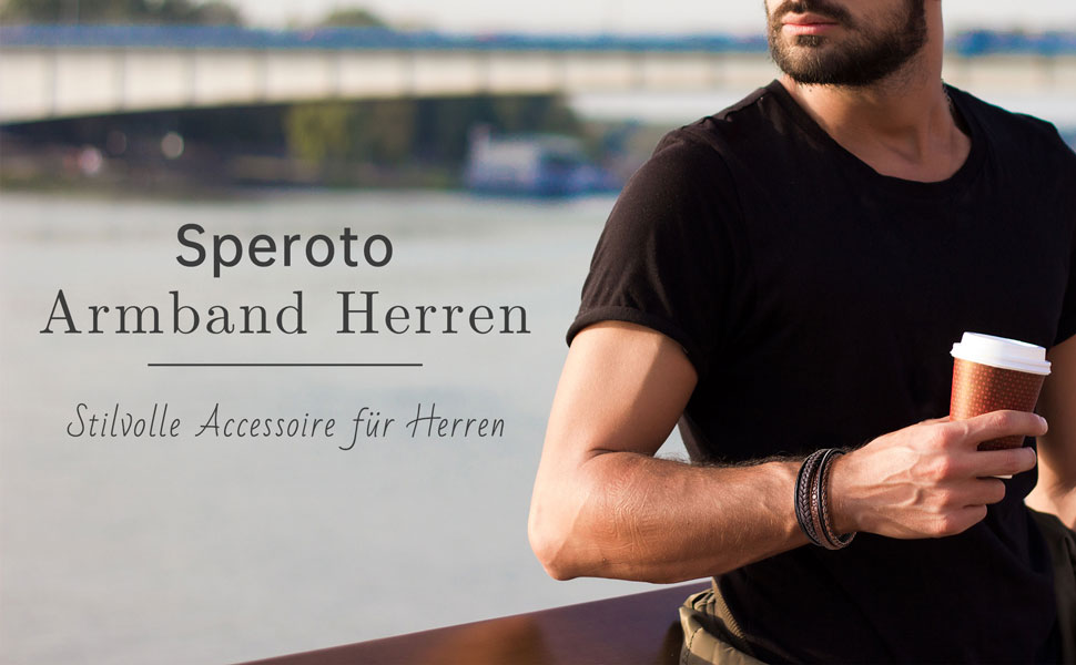 Чоловічий шкіряний браслет Speroto Premium (23 см), коричневий, з магнітною застібкою з нержавіючої сталі. Ідеальний подарунок для чоловіків