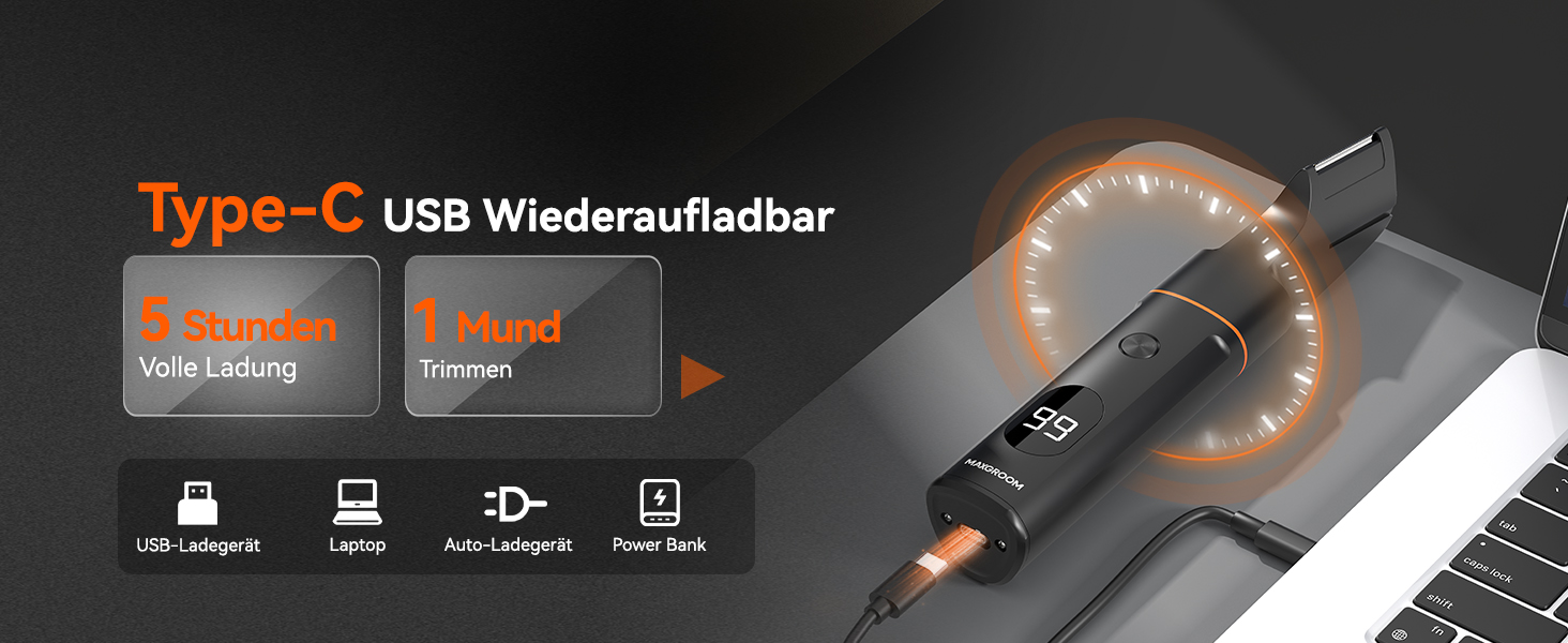 Електричний чоловічий триммер 4-в-1 для тіла, обличчя та інтимної зони (чорний)