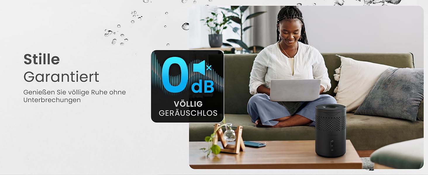 Зволожувач повітря Pro Breeze Osmo – тихий, з можливістю поповнення – для дому, спальні, шафи, авто – міні-зволожувач без живлення – таблетка 700g (до 100 днів) чорний