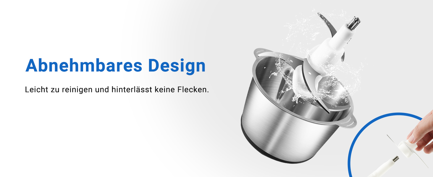 М'ясорубка електрична AMZCHEF для дому з 3 насадками, пристроєм для ковбас та набором кубе | Ідеально для фаршу, ковбасок та домашньої кухні (Сірий)