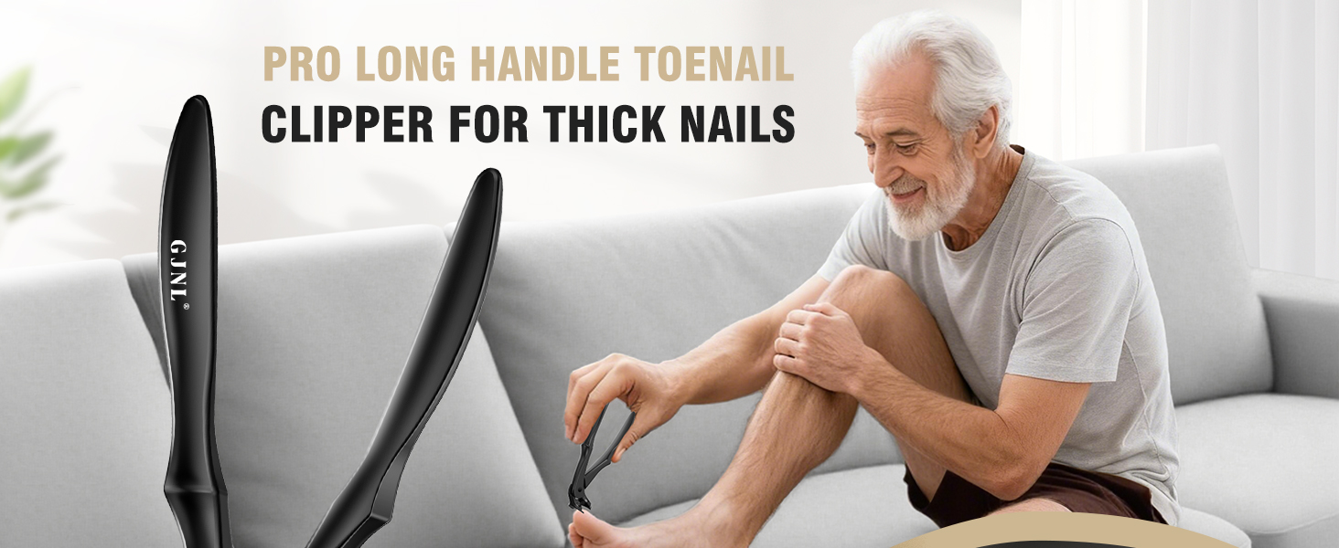 Кусачки для товстих нігтів, широкі губки, для пальців та ніг, гострі, для врослого нігтя, з довгим руків'ям, 5 шт. (чорний)