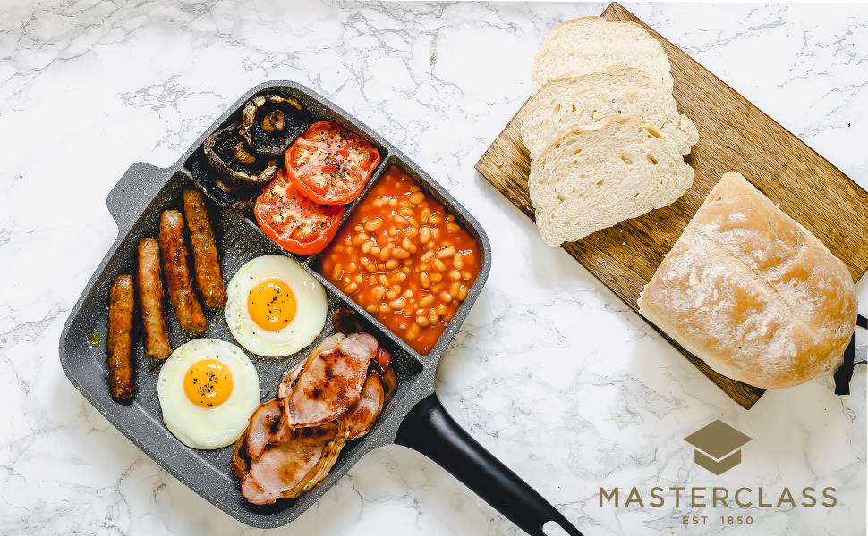 MasterClass Induction-Safe Non-Stick Grill Pan with Folding Handle, (8') (24 cm)