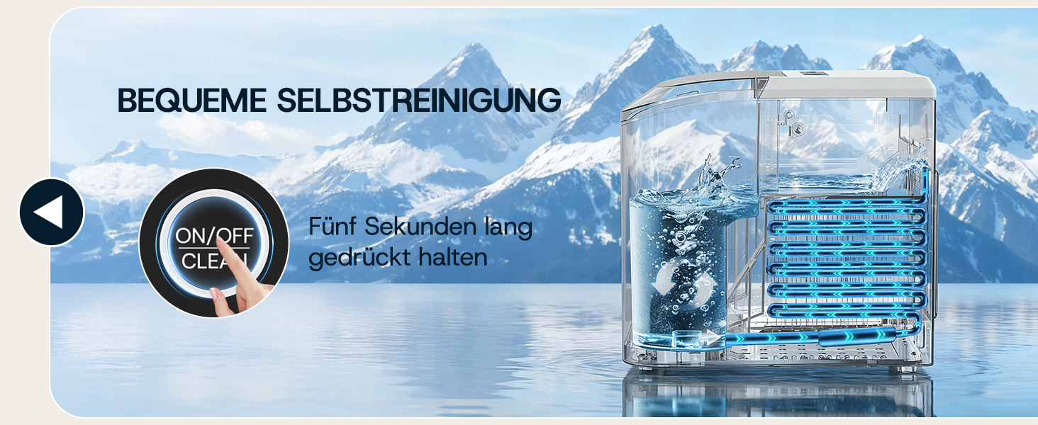 Машина для приготування льоду Upstreman BI12, біла: швидке охолодження, автоматичне очищення, для дому, офісу