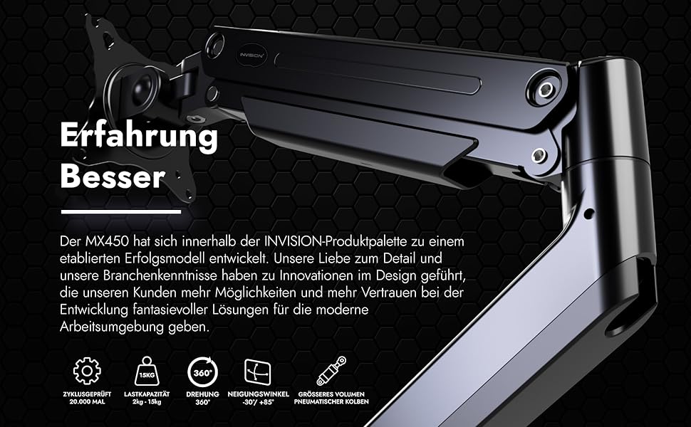 Кріплення для монітора Invision MX450: регульований кронштейн для моніторів 24'-40' VESA 75/100mm, 2-15 кг