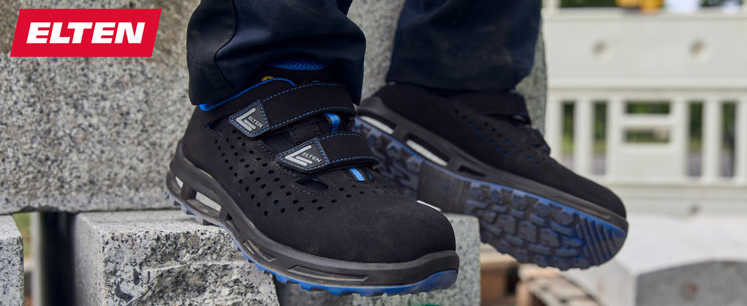 Робочі черевики ELTEN Scott XXT ESD S1PS, текстильні, чорні, для жінок та чоловіків, з пластиковою захисною капами (легші за сталеві), спортивні, 37 EU