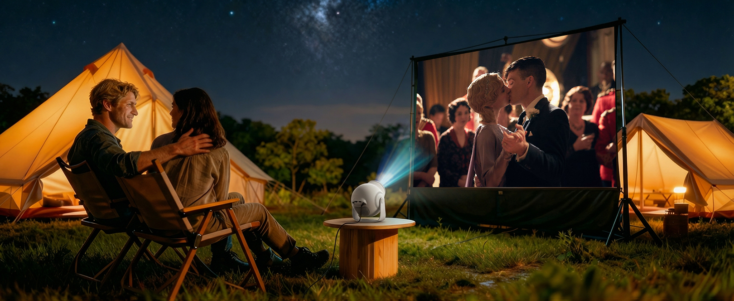 Міні проєктор Beamer TP360mini-400ANSI: 1080P Full HD, 480 ANSI Lumen, Android 14, WiFi 6, Bluetooth 5.4, 180° оберт, 4K декодування