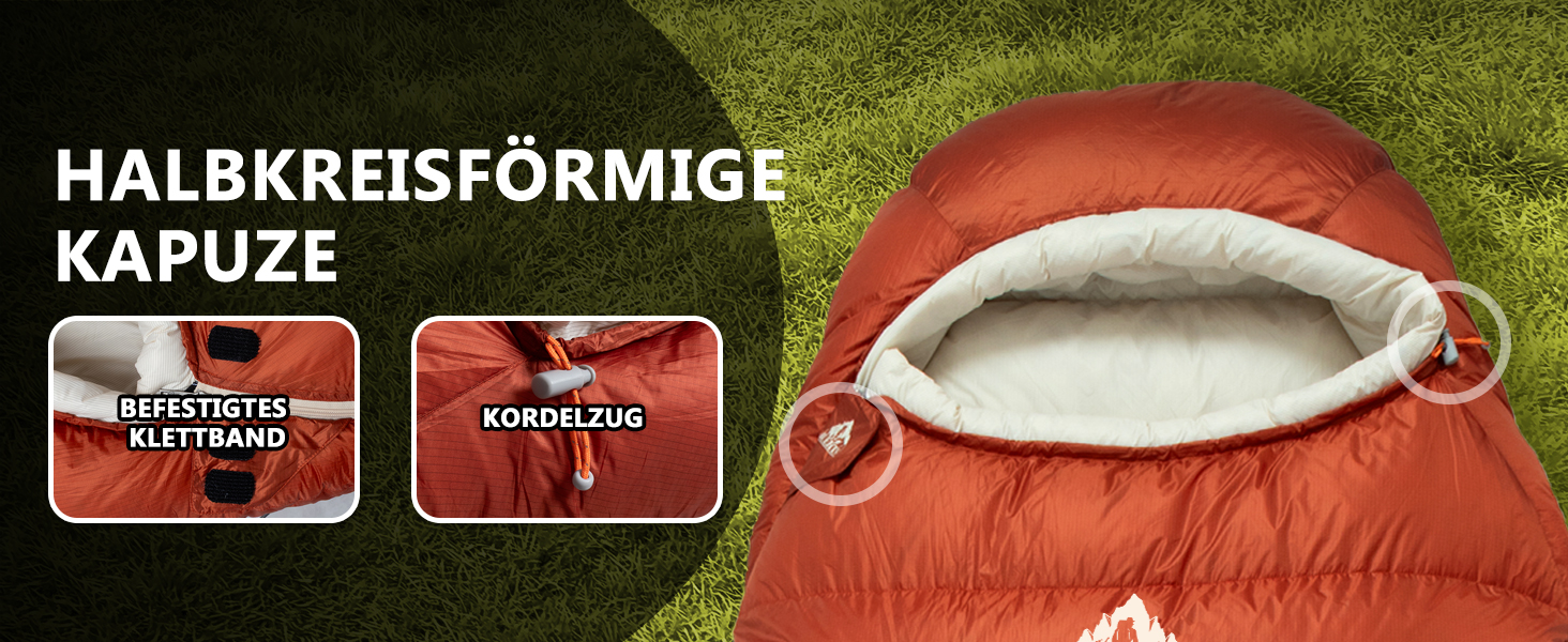 Спальний мішок для дорослих з пухом, 680FP, Outdoor, зимовий, для кемпінгу, походів та подорожей, з компресійним мішком. -10°C, сірий (-4°C, червоний)