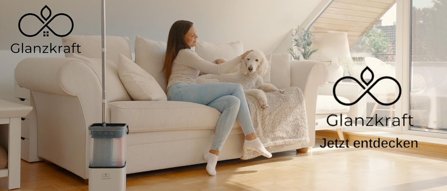 Набір для миття підлоги Wischmopp з відром – моп з 2-камерною системою та функцією відкачування – гігієнічний набір для прибирання – 2,5 л – білий