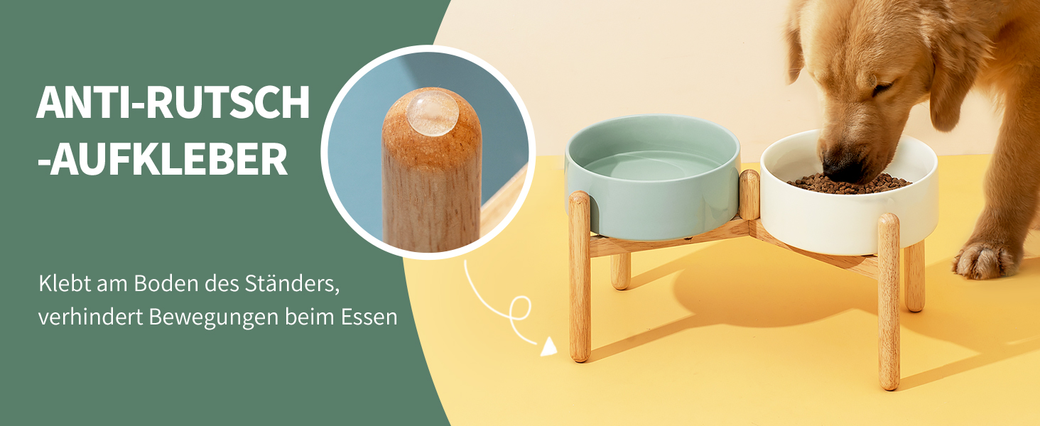 Керамічна миска для собак 21 см на підставці, великі породи, годівниця та поїлка (1 шт., світло-зелена)