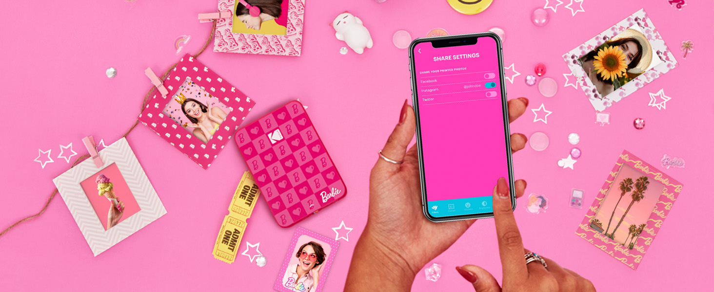 Фотодрук миттєвий Kodak x Barbie Step Slim + аксесуари (подарунчий набір)