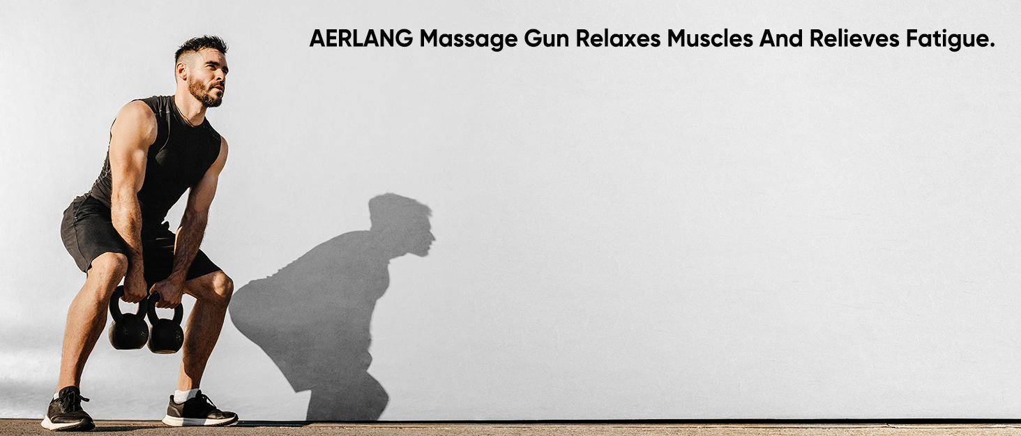 AERLANG Massage Gun with Heat - Muscle Massager with LED Display & 7 Interchangeable Heads - 20 Adjustable Levels