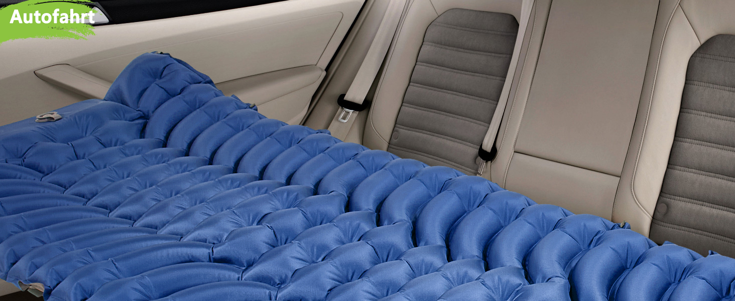 MEIJO Саморозгортальний килимок для кемпінгу, ізомат, туристичний килимок, самонадувна повітряна матрац для відпочинку на природі, похідів, кемпінгу, пляжу, блакитний & сірий