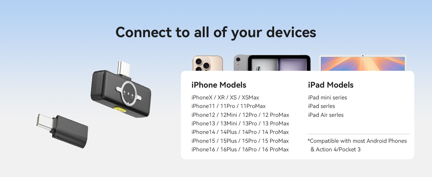 Мікрофон-лапка 1MORE бездротовий (2TX + 2 RX + кейс) для iPhone/Android/PC, шумозаглушення, 48kHz/24-Bit, 100м, 18год, відеозйомка, Vlog