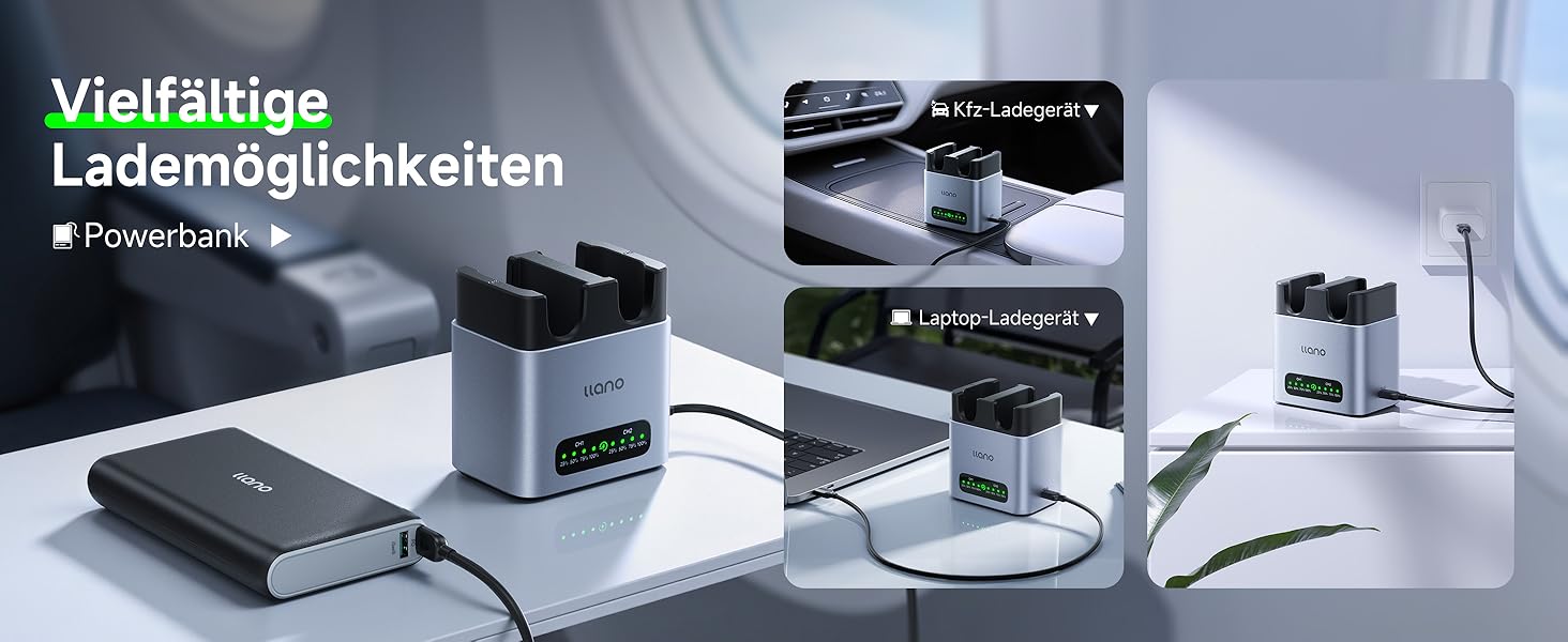 Зарядний пристрій для акумуляторів Canon LP-E6P/LP-E6NH: Dual-Slot, USB-C, LED-дисплей, сумісний з EOS R5/R6/R7 Mark II, 5D/6D/7D Mark II/III/IV, 60D/70D/80D/90D