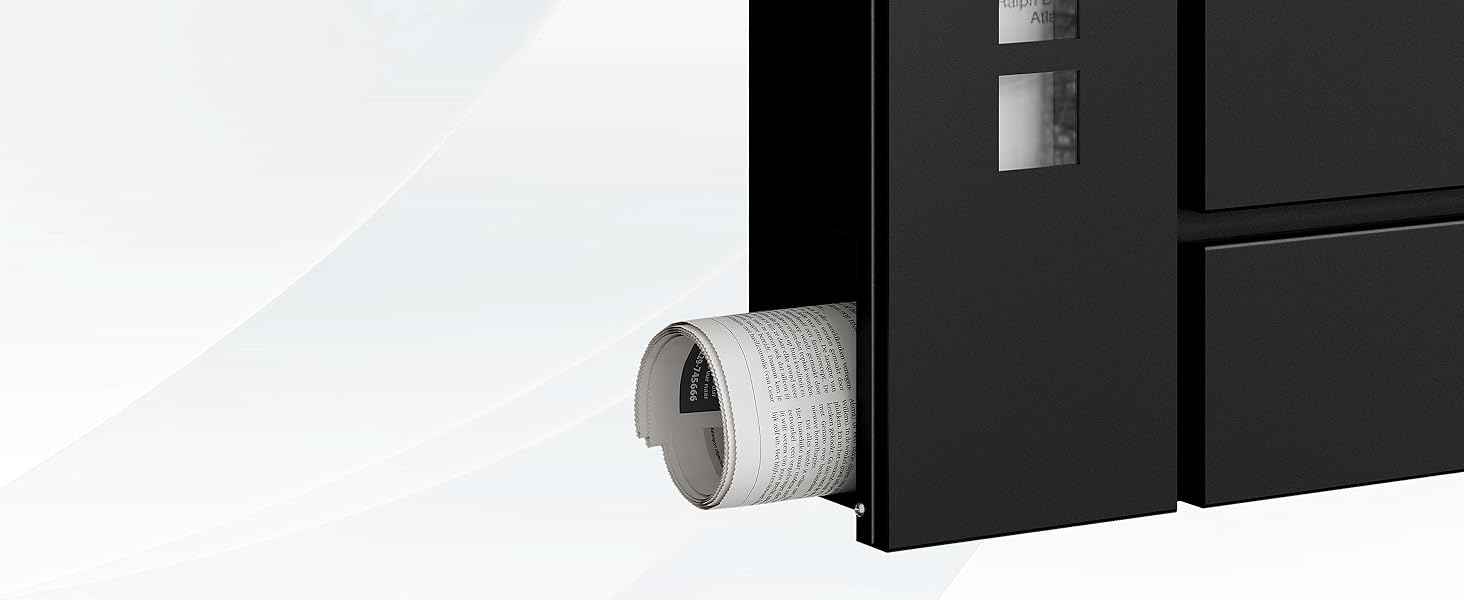 Поштова скринька WOLTU XXL з газетницею, оглядовим вікном та замком, антрацит (чорний) - 10,5 x 37 x 37 см