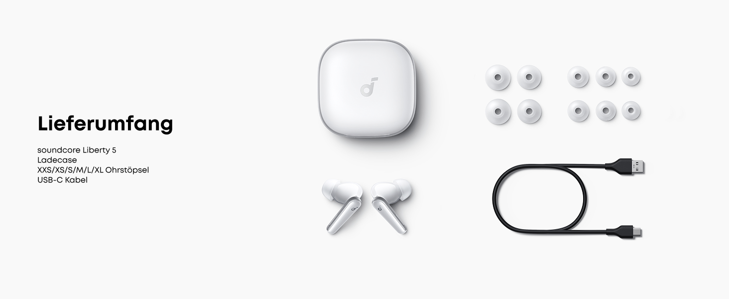 Soundcore Liberty 5 - бездротові навушники з активним шумозаглушенням (ANC), білі