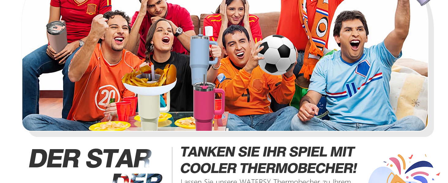 Термокружка WATERSY 40oz (1183 мл) з нержавіючої сталі, подвійні стінки, вакуумна ізоляція, без витоку, з ручкою та трубочкою, блакитний колір