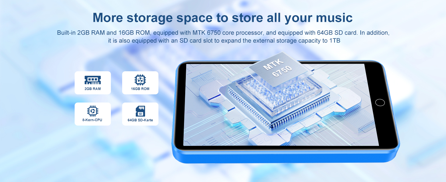 MP3 плеєр 80GB Bluetooth WiFi, 4.0