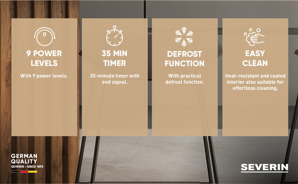 Мікрохвильова піч Severin 2-в-1 з грилем, 20 л, чорна, MW 7762. Плоский скляний стіл, 2 рівні, велика площа, для прямокутного посуду, легке очищення