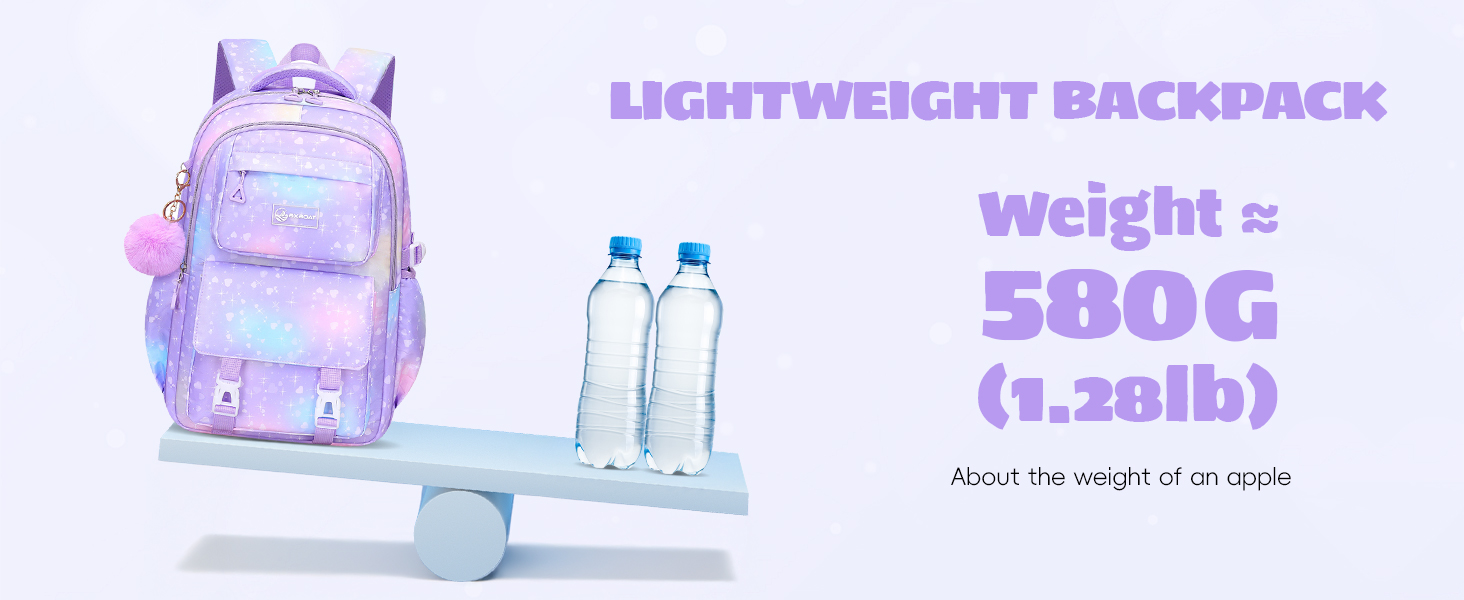 Шкільний рюкзак для дівчинки-підлітка 3 в 1, 2025, з ланч-боксом та пеналом, для ноутбука 15.6', гімназія, старша школа, подорожі - фіолетовий